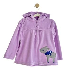 ADORABLE Carter's Baby Girl Lavender Fleece Hoodie w/Deer Appliqué | Size 2T